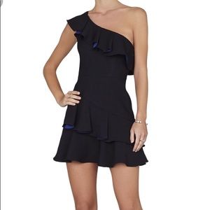 BCBG Calinda one shoulder ruffle dress